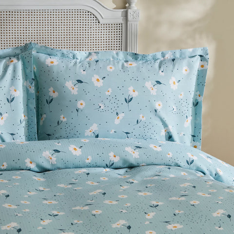 Karaca Home Daisy : Ensemble de Couvre-lit Double 100 % Coton - Mint