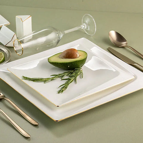 Service de table carré Jumbo Fold Gold 58 pièces pour 12 personnes