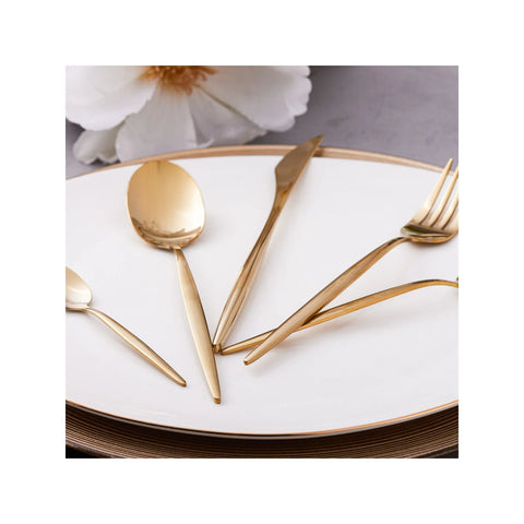 Ensemble de couverts Karaca Lizbon pour 6 personnes, 30 pièces, or