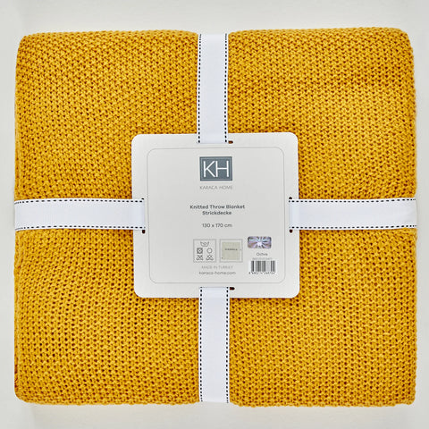 Couverture Karaca Home Okra Cable Tricotée Certifiée Oeko-Tex