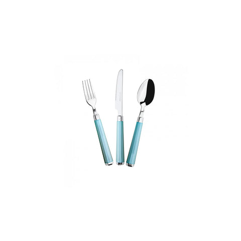 Ensemble de couverts Karaca Freya pour 6 personnes, couteaux, fourchettes et cuillères, 18 pièces, vert
