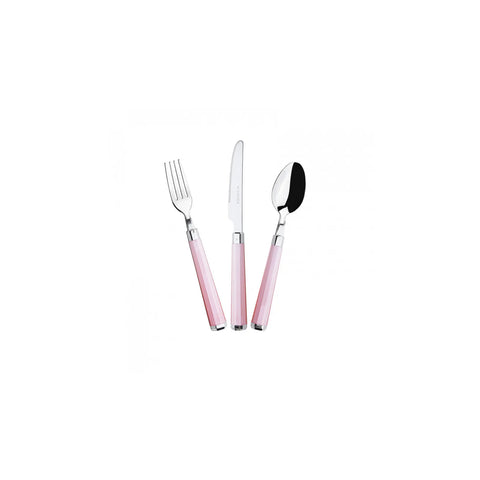 Ensemble de couverts Karaca Freya pour 6 personnes, couteaux, fourchettes et cuillères, 18 pièces, rose