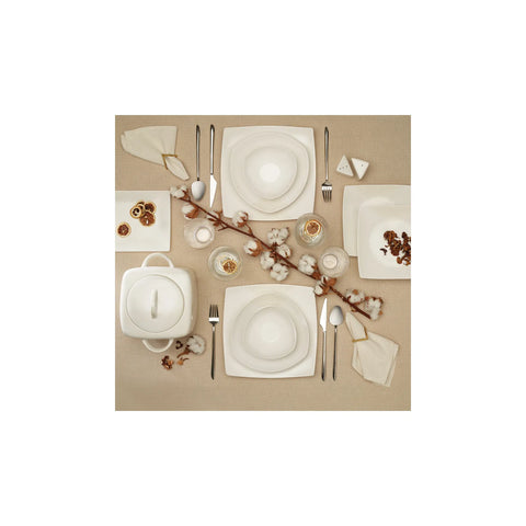 Service de table Karaca Sila pour 12 personnes, 60 pièces, couleur crème