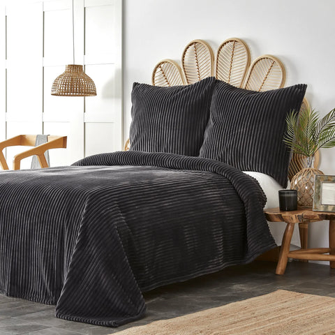 KARACA HOME JOENA BLACK SOFT BEDSPREAD S