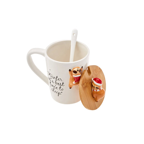 Mug Karaca New Year Raccoon avec cuillère Np22