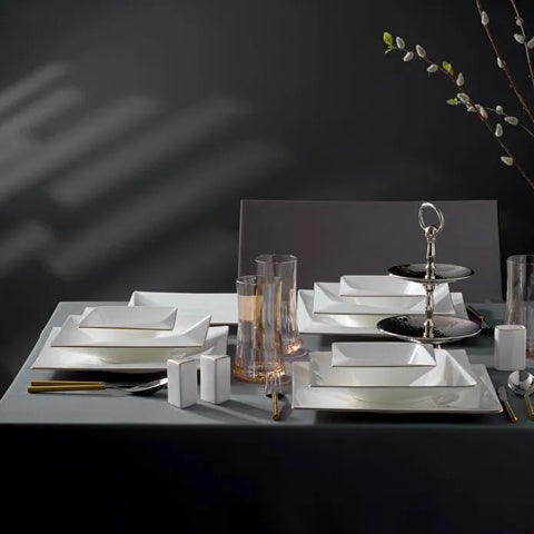 Service de table carré Jumbo Fold Gold 58 pièces pour 12 personnes