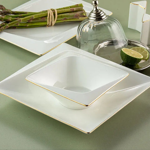 Service de table carré Jumbo Fold Gold 58 pièces pour 12 personnes