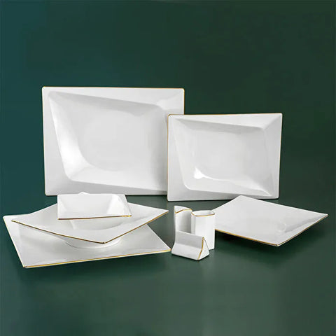 Service de table carré Jumbo Fold Gold 58 pièces pour 12 personnes