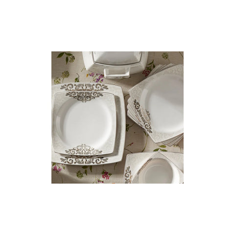 Service de table Karaca Nazende Cream pour 12 personnes, 60 pièces, carré