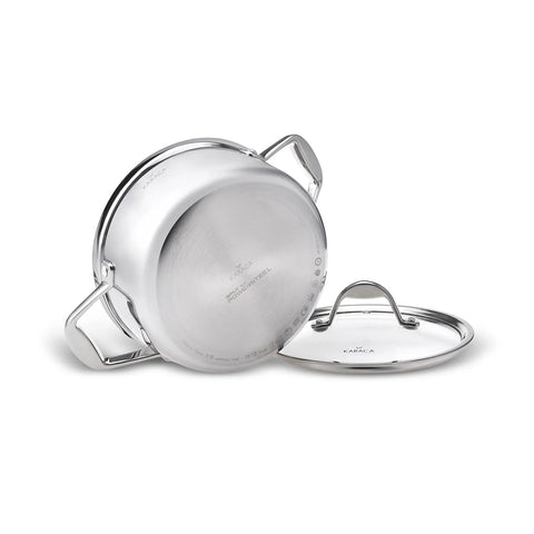 Faitout Karaca 3Ply PowerSteel 316+ Acier Base à induction Nid d'abeille, 20 cm, 2.6 Lt