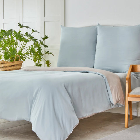 Parure de lit Karaca Home avec housse de couette pour lit double, vert menthe et beige