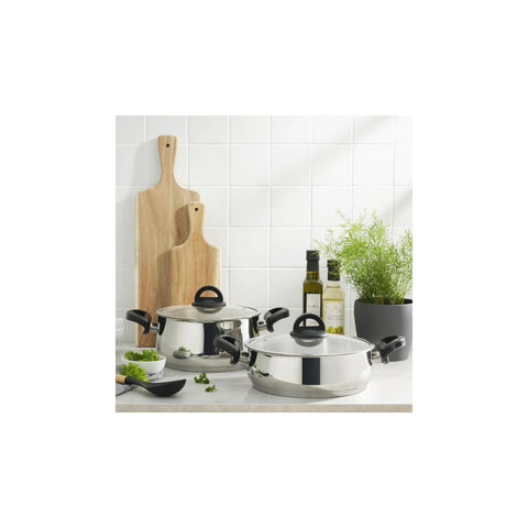 KARACA FLORYA ÇELİK TENCERE SET 8, SİYAH