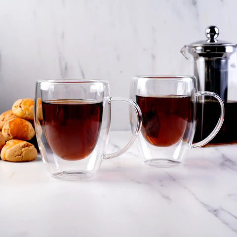 Tasses Karaca à double paroi en verre borosilicate pour 2 personnes, 300 ml