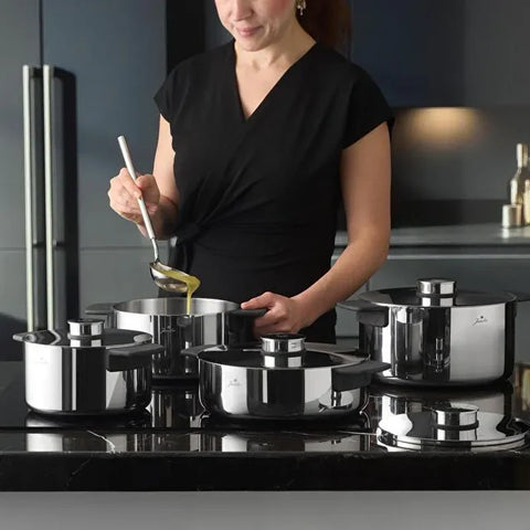 Set de casseroles en acier Jumbo Infinity 3-Ply à fond induction – 8 pièces