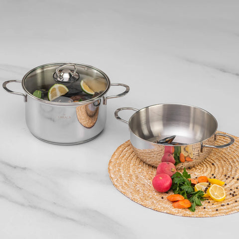 Crealys Marmite à Moules Émaillée Noire 20 Cm 2,8 L – Casserole Traditionnelle Moules Marinière, Induction Compatible