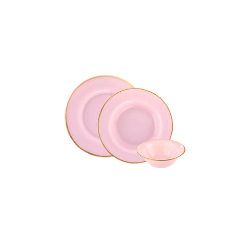 KARACA RETRO V2 PEMBE 18 PRÇ YEME, BEYAZ