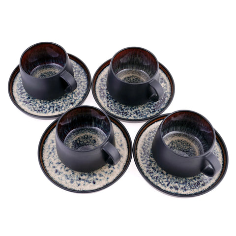 Coffret de tasses à thé Karaca Black Galactic Reactive, 8 pièces