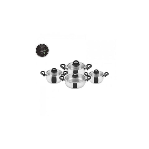 KARACA FLORYA ÇELİK TENCERE SET 8, SİYAH