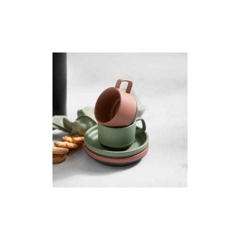 Coffret de tasses à café Karaca Stone Bronze pour 2 personnes