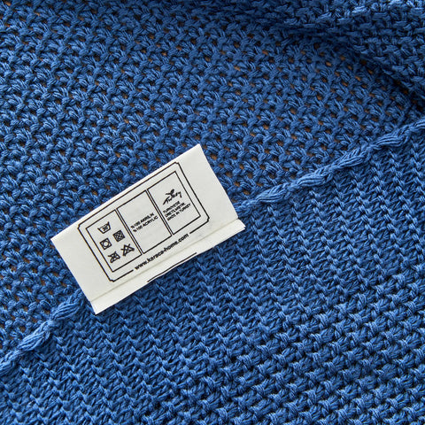 Couverture en maille Karaca Home certifiée Öko-Tex, bleu foncé