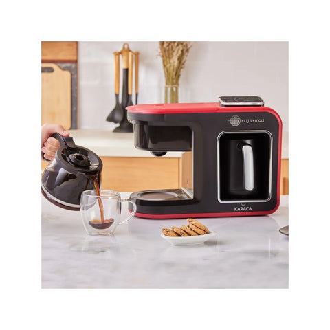 Machine à café et à thé Karaca Hatır Plus Mod 5 en 1, 1 385 W, rouge
