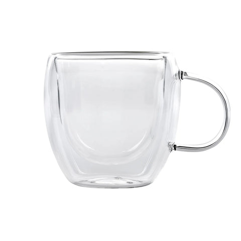Tasses à expresso Karaca à double paroi en verre borosilicate avec anse pour 2 personnes, 80 ml