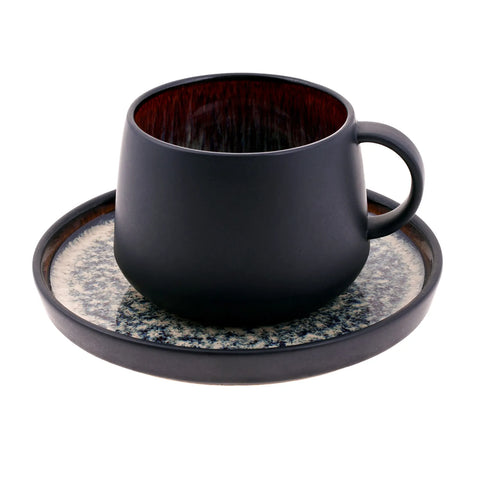 Coffret de tasses à thé Karaca Black Galactic Reactive, 8 pièces