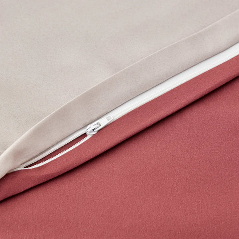 Parure de lit Karaca Home avec housse de couette pour lit double, rouge bordeaux et beige