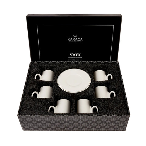 Coffret de tasses à café Karaca Snow pour 6 personnes, 12 pièces