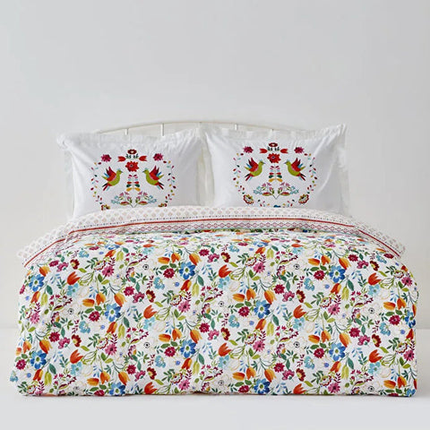 Karaca Parlin Parure de lit en 100 % coton turc, 2 personnes, fuchsia
