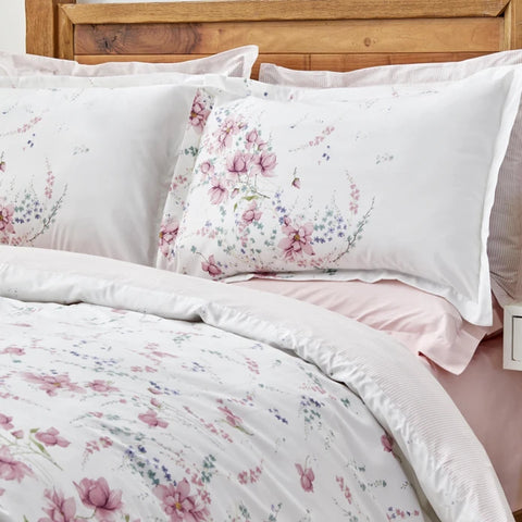 Karaca Home Dalila 100% Coton Ensemble de Housse de Couette Double Rose