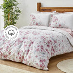 Karaca Home Dalila 100% Coton Ensemble de Housse de Couette Double Rose
