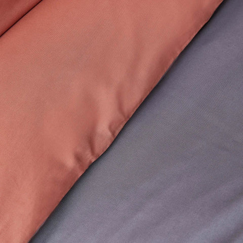 Karaca Home Parure de lit réversible Basic Anthracite &amp; Terracotta pour lit double