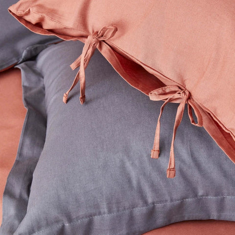 Karaca Home Parure de lit réversible Basic Anthracite &amp; Terracotta pour lit double