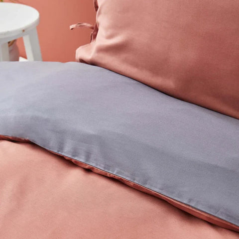 Karaca Home Parure de lit réversible Basic Anthracite &amp; Terracotta pour lit double
