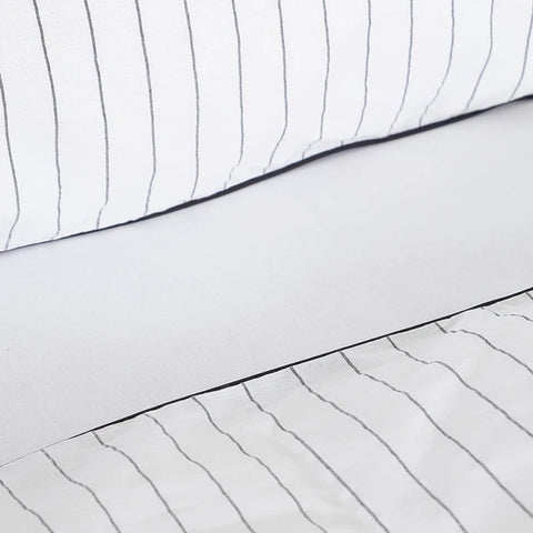 Parure de Lit Double Karaca Home Misha 100 % Coton Tissé Teint, Blanc