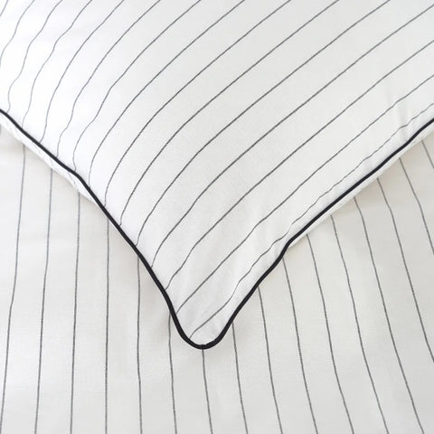 Parure de Lit Double Karaca Home Misha 100 % Coton Tissé Teint, Blanc