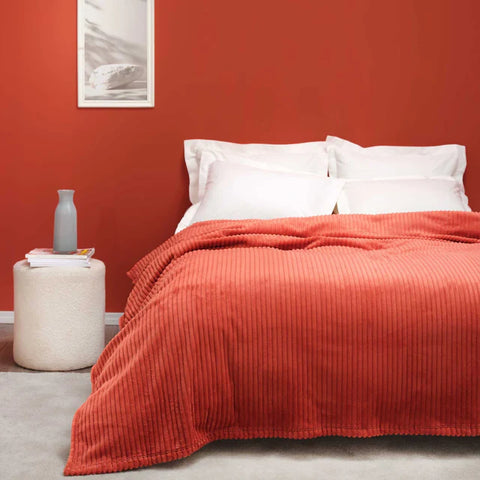 Karaca Home Joena Couverture Simple Terracotta