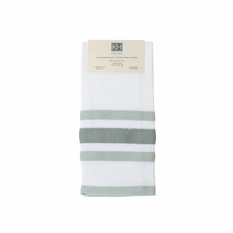 Karaca Home Swiss Serviette de Cuisine Verte 2 Pièces 100% Coton 60x40 cm