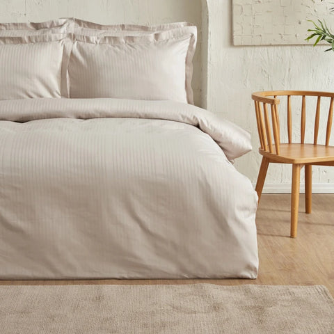 Set de literie Karaca Home Uniq 100% Coton Satin Taille Simple Taupe