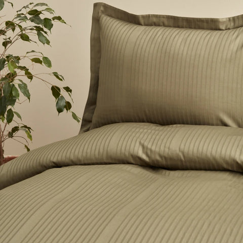 Karaca Home Parure de lit Uniq Satin 100% Coton Double Haki
