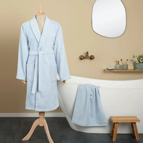 Karaca Home Defy Peignoir pour Homme Bleu 100% Coton Set L/XL