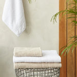 Ensemble de serviettes de visage et de bain Karaca Home Vinos 4 pièces, Beige