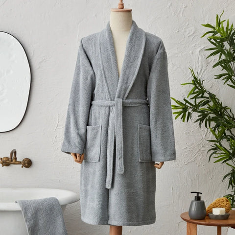 Karaca Home Lottie, Peignoir 100 % Coton, L/XL, Anthracite