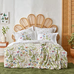 Karaca Home Nadia Housse de Couette 100% Coton Double avec Plaid Offert Vert