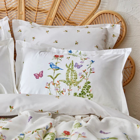 Karaca Home Nadia Housse de Couette 100% Coton Double avec Plaid Offert Vert