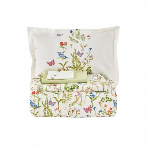 Karaca Home Nadia Housse de Couette 100% Coton Double avec Plaid Offert Vert