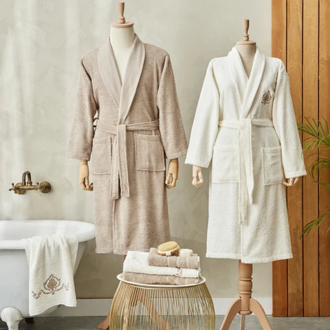 Karaca Home Desma Set de Bain Familial Blanc Beige