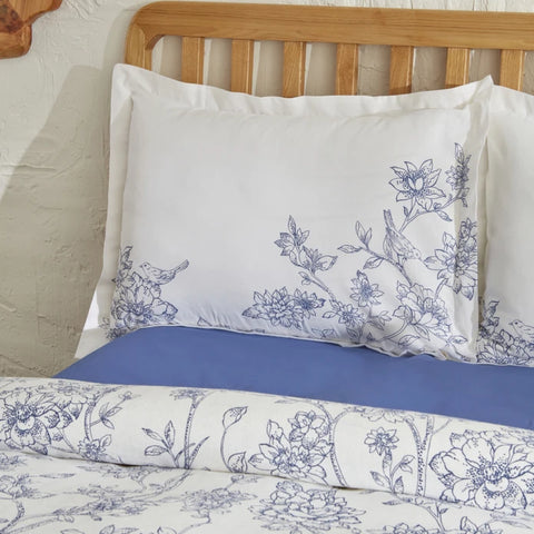 Karaca Home Reese Ensemble de Plaid en Coton Simple Bleu