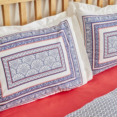 Karaca Home Navy Ensemble de Plaid en Coton Simple Indigo